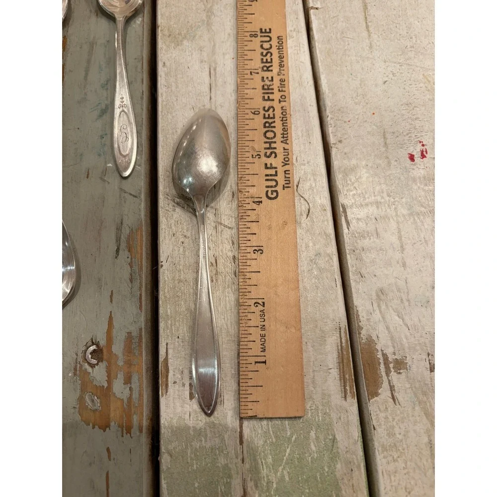 Set of (12) Community Plate (Oneida) ADAM 1917 Silverplate Teaspoons Monogrammed